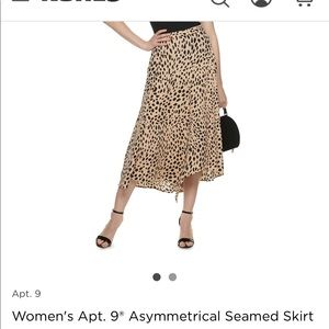 Apt. 9® Asymmetrical Seamed Skirt Cheetah pattern